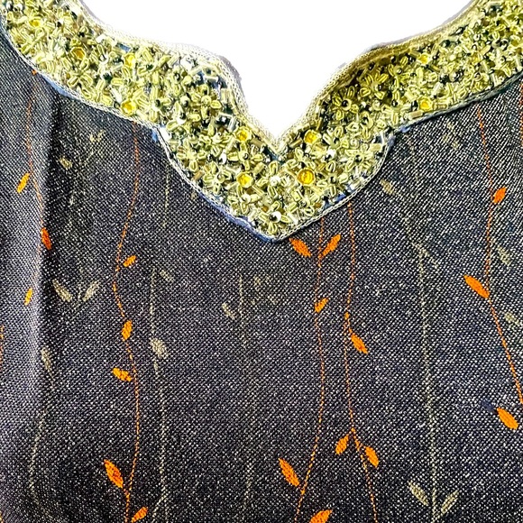 Vintage silver shimmery sheath midi dress - Picture 5 of 7